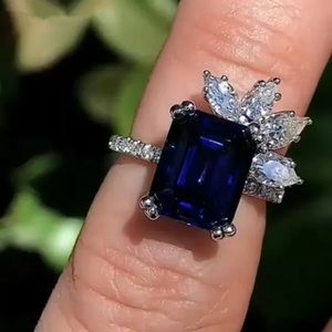 Aerin Sapphire Cocktail Ring With Petal Accents